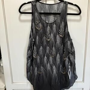 3.1 Phillip Lim Womens Silk Abstract Print Sleeveless Tank Top Blue Black Size 0